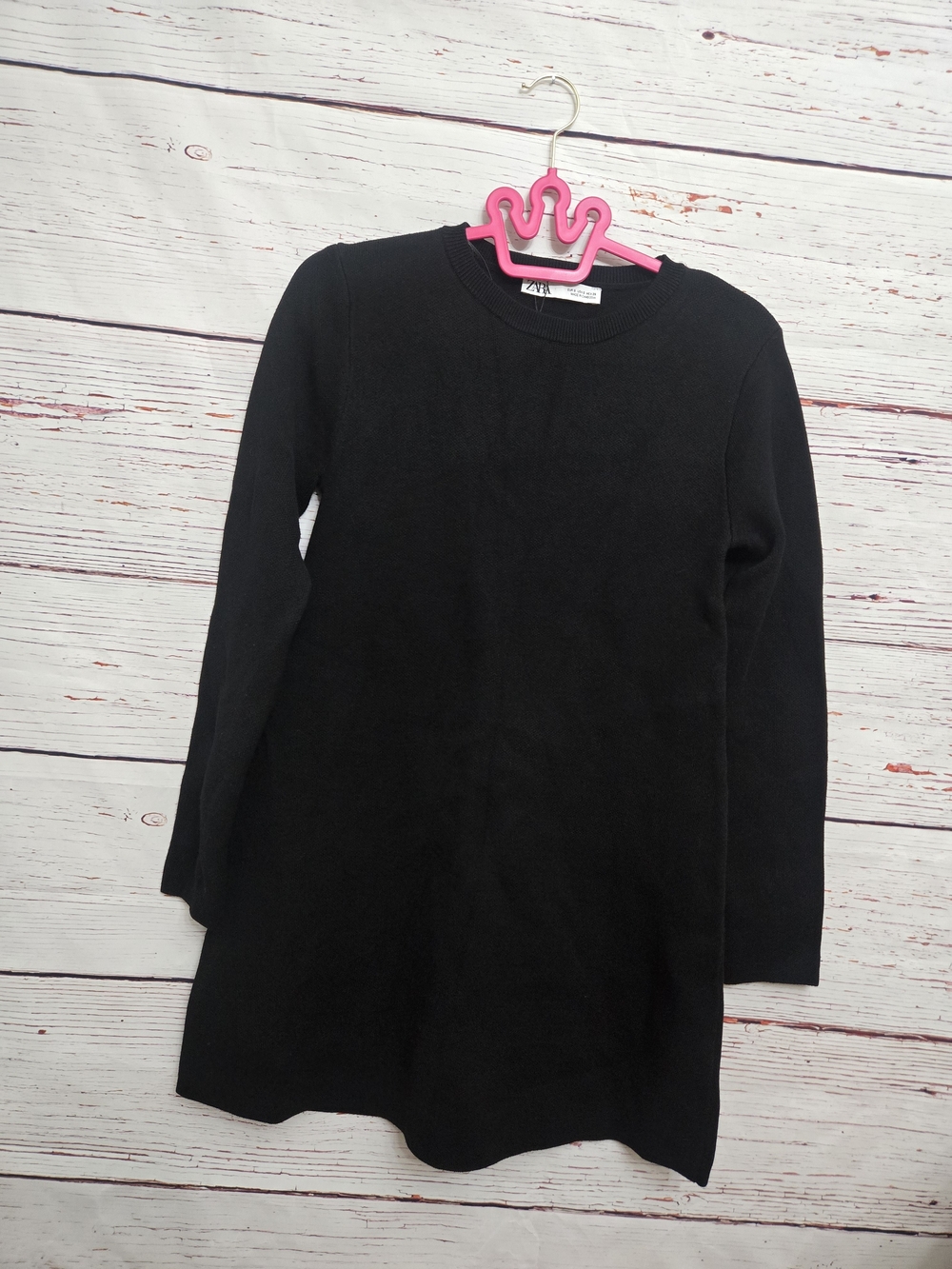 Zara Black Long Sleeve Knit Sweater Dress Size Small